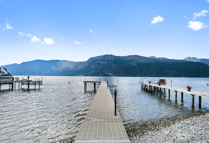 Dock leading to Okanagan waterfront