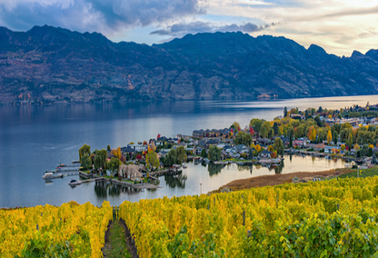 Picturesque lakefront town of West Kelowna in British Columbia